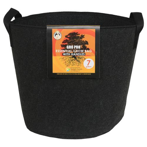 Gro Pro Essential Round Fabric Pot w/ Handles 10 Gallon—Black (60/Cs)