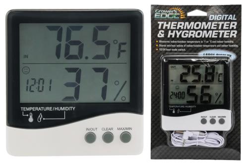 Grower's Edge Large Display Thermometer/Hygrometer (20/Cs)
