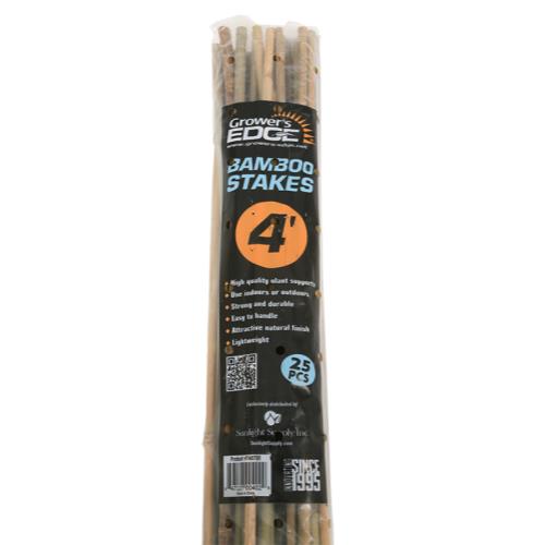 Grower's Edge Natural Bamboo 4 ft—25/Bag (20 Bags/Bundle)