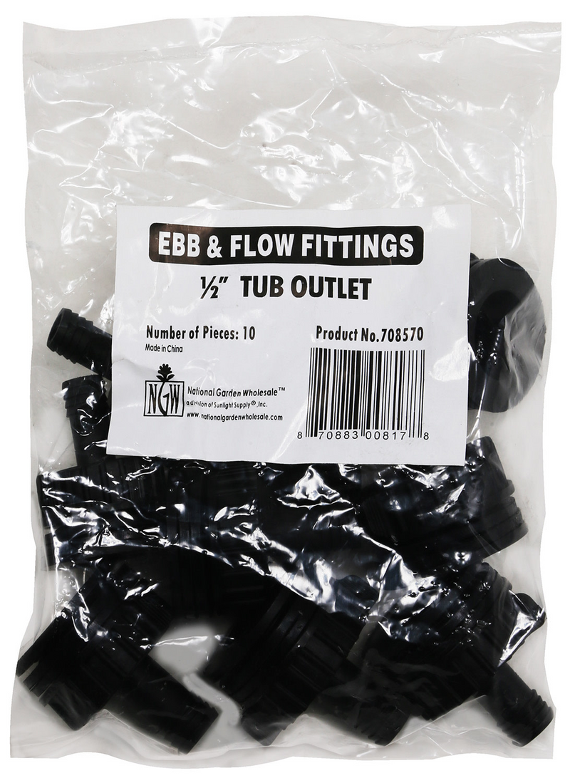 Hydro Flow 1/2" Tub Outlet Fitting 10/Bag