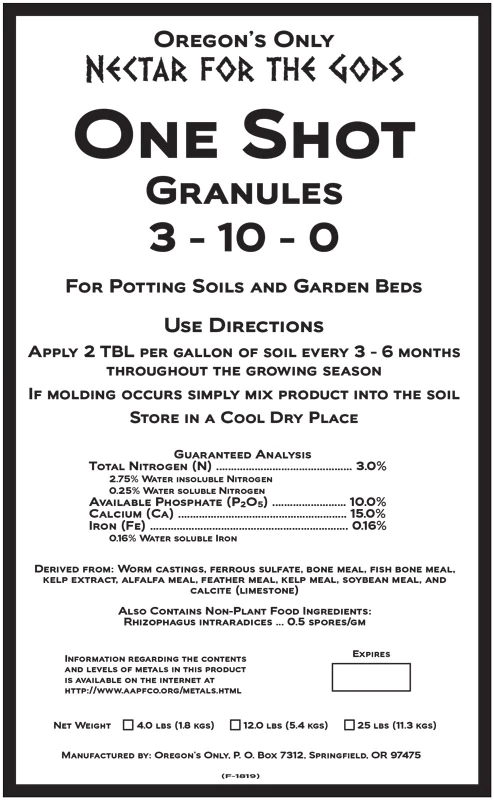 Nectar For The Gods One Shot 4Lb.